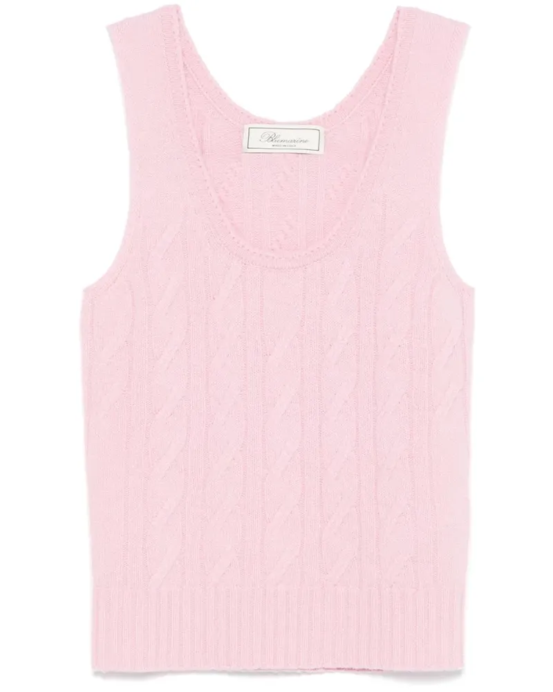 Blumarine Oberteil mit Zopfmuster - Rosa Rosa
