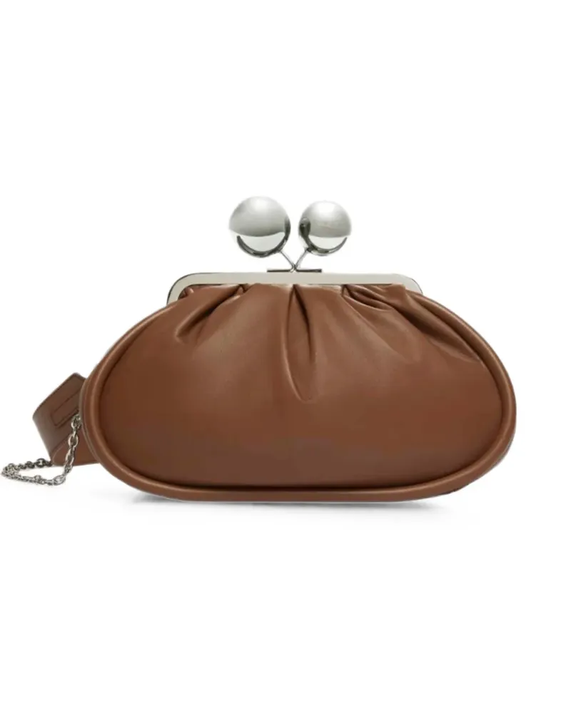 Max Mara medium Pasticcino sphere-clasp leather clutch bag - Braun Braun