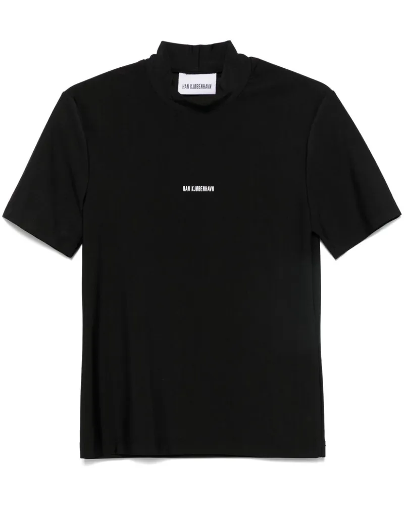 Han Kjøbenhavn T-Shirt mit Logo-Applikation - Schwarz Schwarz