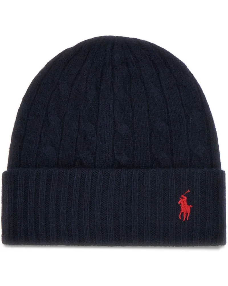 Ralph Lauren Beanie mit Zopfmuster - Blau Blau