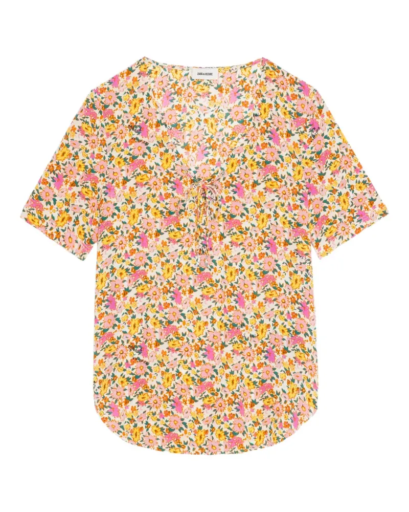 Zadig & Voltaire Oberteil mit Blumen-Print - Orange Orange