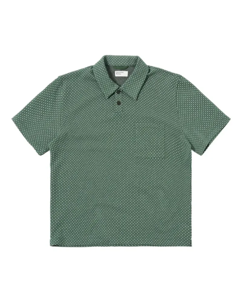 Universal Works Gemustertes Poloshirt - Grün Grün
