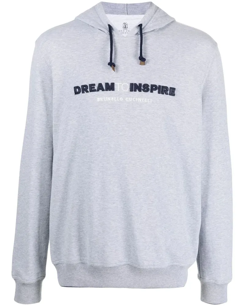Brunello Cucinelli Hoodie mit Stickerei - Grau Grau