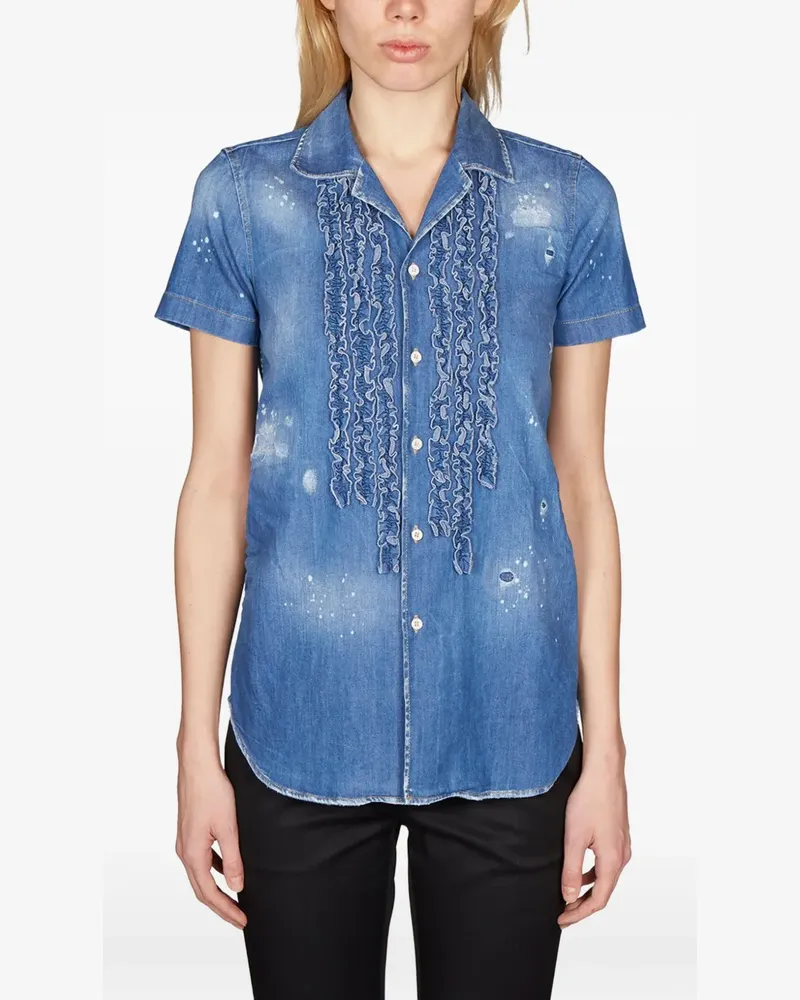 Dsquared2 ruffled shirt - Blau Blau