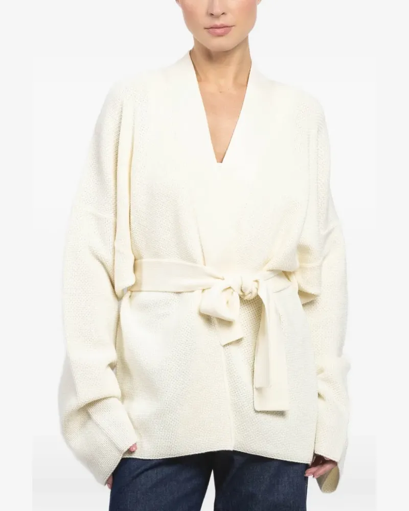 BARENA shawl-neck belted cardigan - Nude Nude