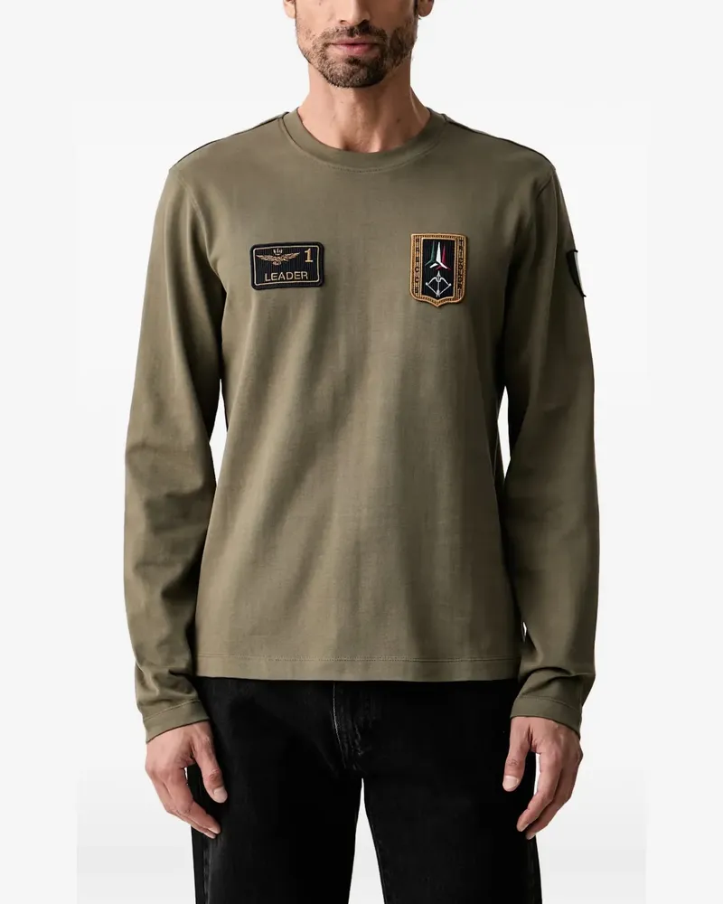 Aeronautica Militare patch-detail long-sleeve T-shirt - Grün Grün