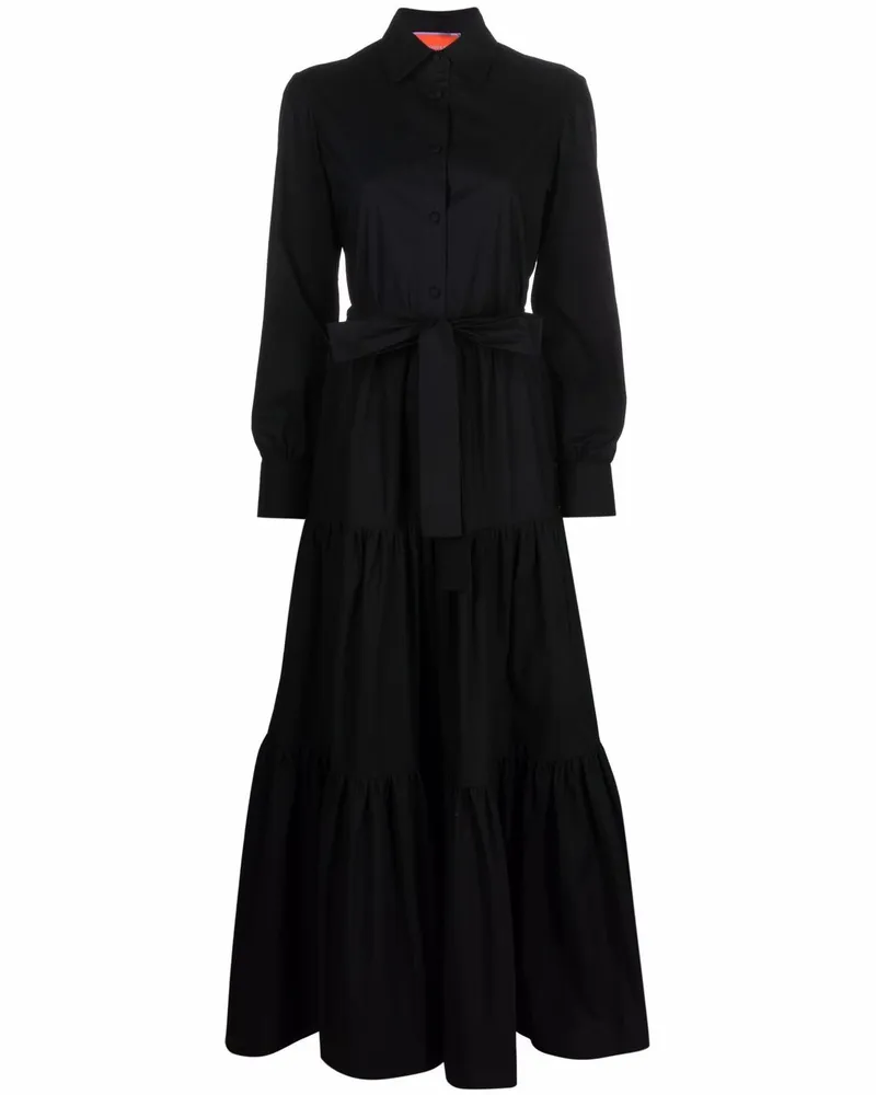 La DoubleJ Gestricktes Kleid mit Bindegürtel - Schwarz Schwarz