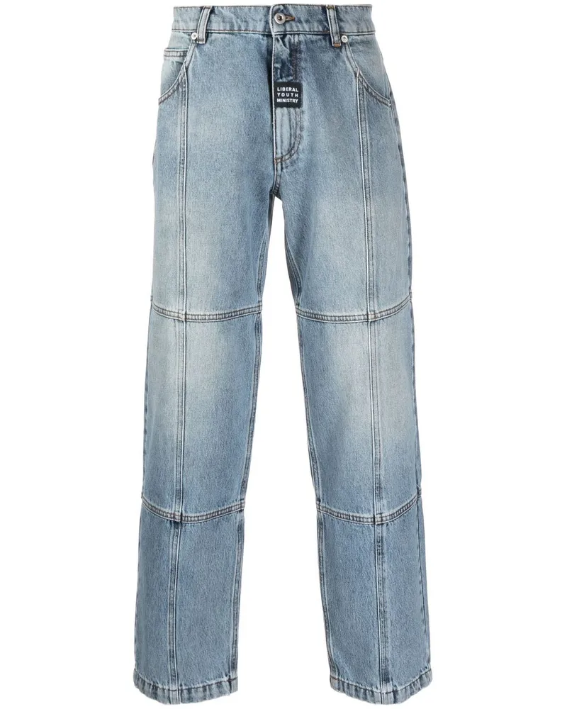 Liberal Youth Ministry Straight-Leg-Jeans mit Einsätzen Blau