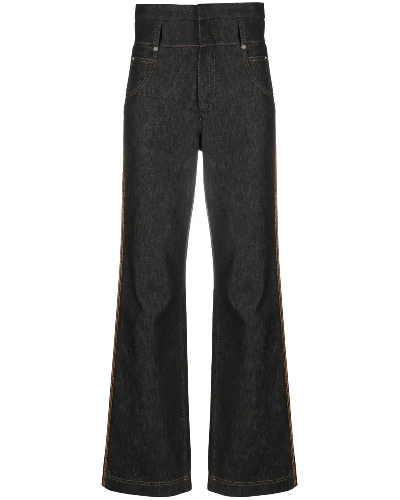 Fendi Gerade High-Rise-Jeans - Schwarz Schwarz