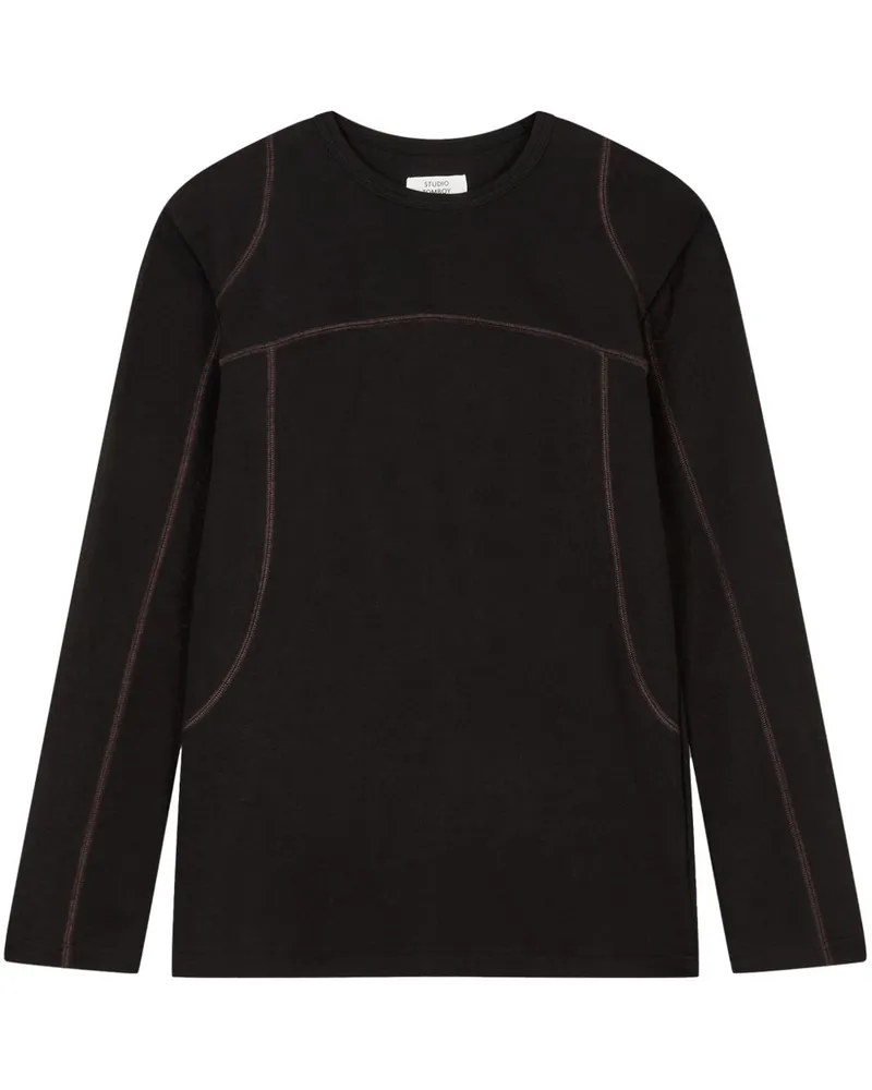 STUDIO TOMBOY Sweatshirt mit Ziernaht - Schwarz Schwarz
