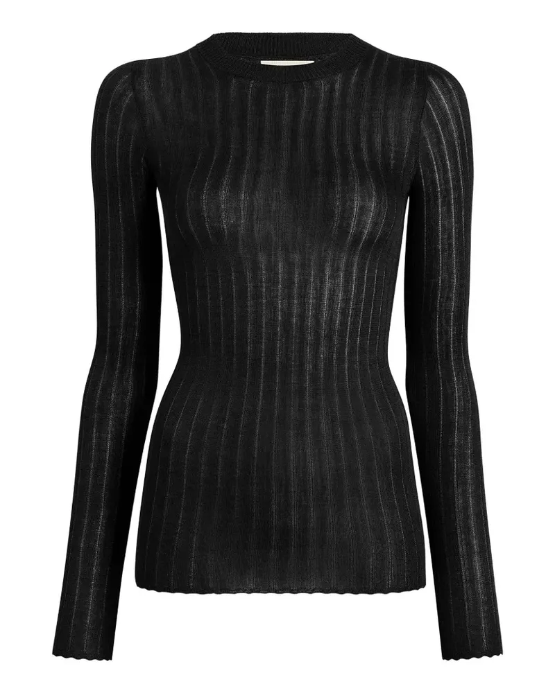KHAITE Geripptes Elm Langarmshirt - Schwarz Schwarz