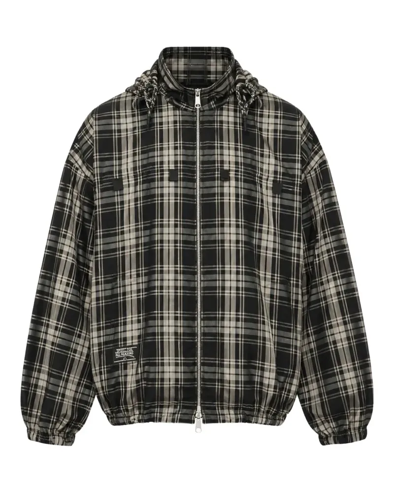 Song For The Mute Sportjacke mit Kapuze und Schottenkaromuster - Schwarz Schwarz