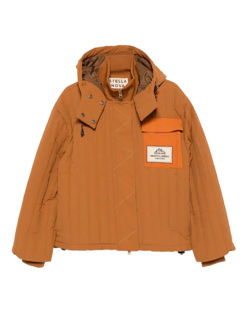 Stella Nova quilted hooded puffer jacket - Orange Orange