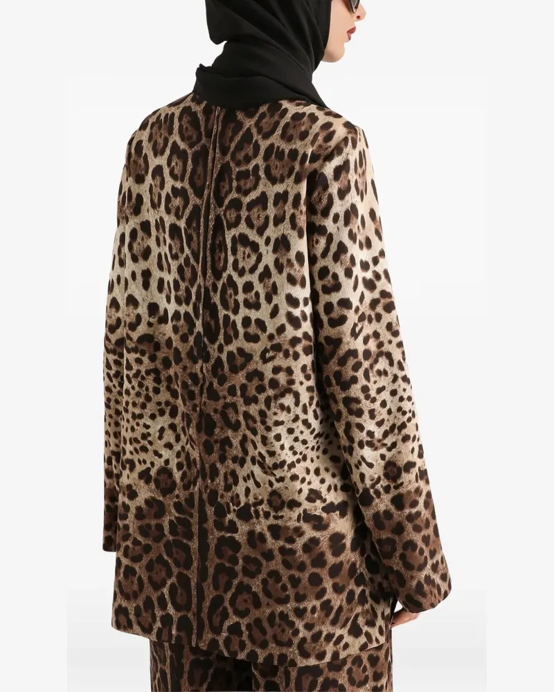 Dolce & Gabbana Charmeuse-Top mit Leo-Print - Nude Nude