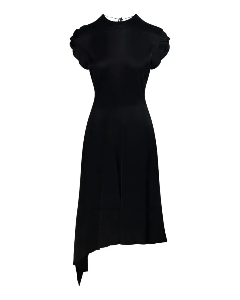 Victoria Beckham asymmetric gathered-sleeve dress - Schwarz Schwarz
