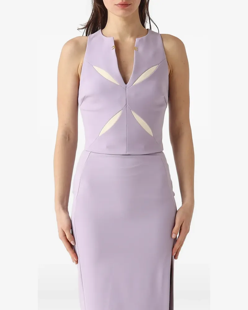 Elisabetta Franchi Top mit Cut-Out - Violett Violett