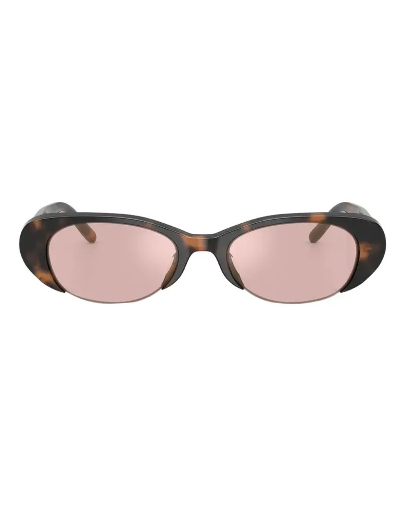 Miu Miu Ovale Sonnenbrille in Schildpattoptik - Braun Braun