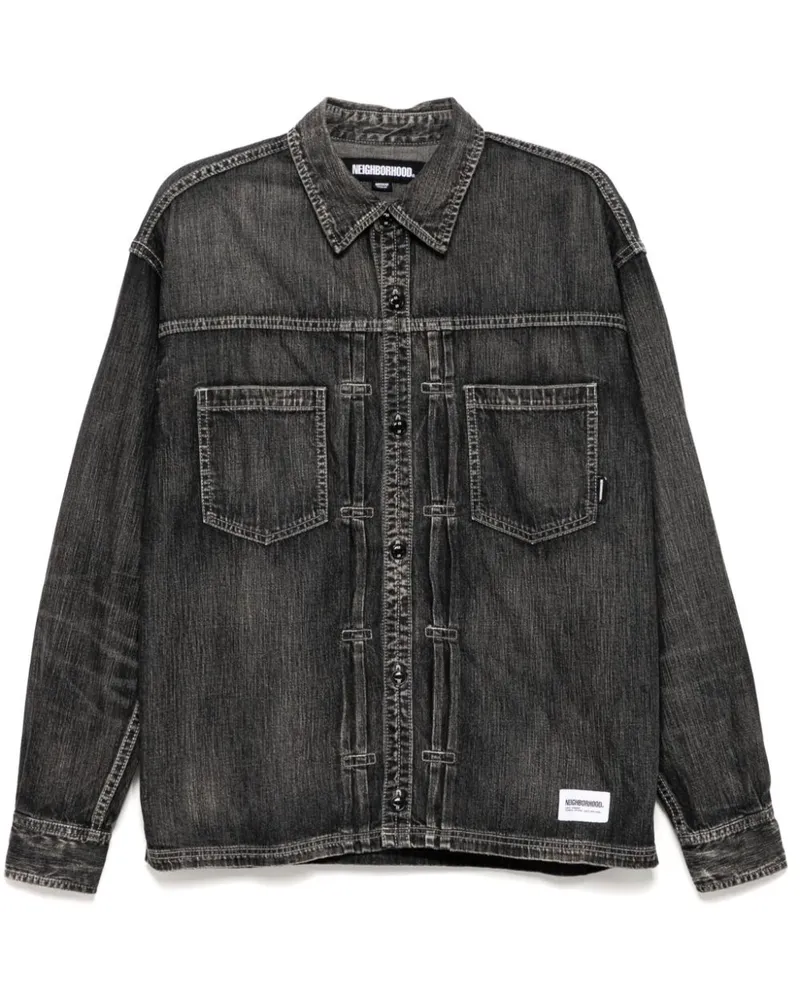 Neighborhood Ausgeblichenes Jeanshemd - Schwarz Schwarz