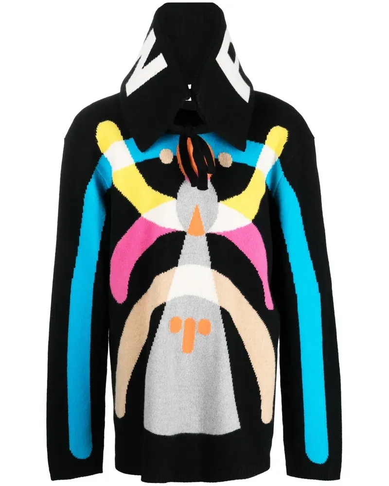 Walter van Beirendonck Hyper Pullover mit abnehmbarem Kragen - Schwarz Schwarz