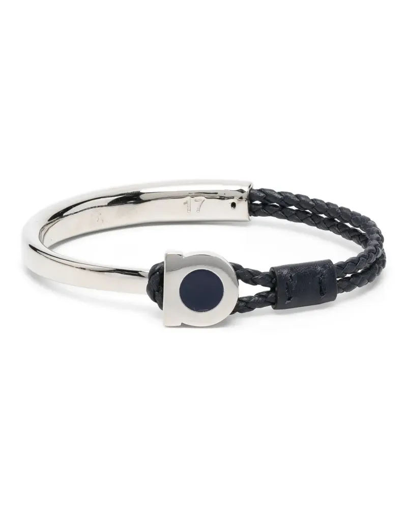 Ferragamo Geflochtenes Lederarmband - Silber Silber