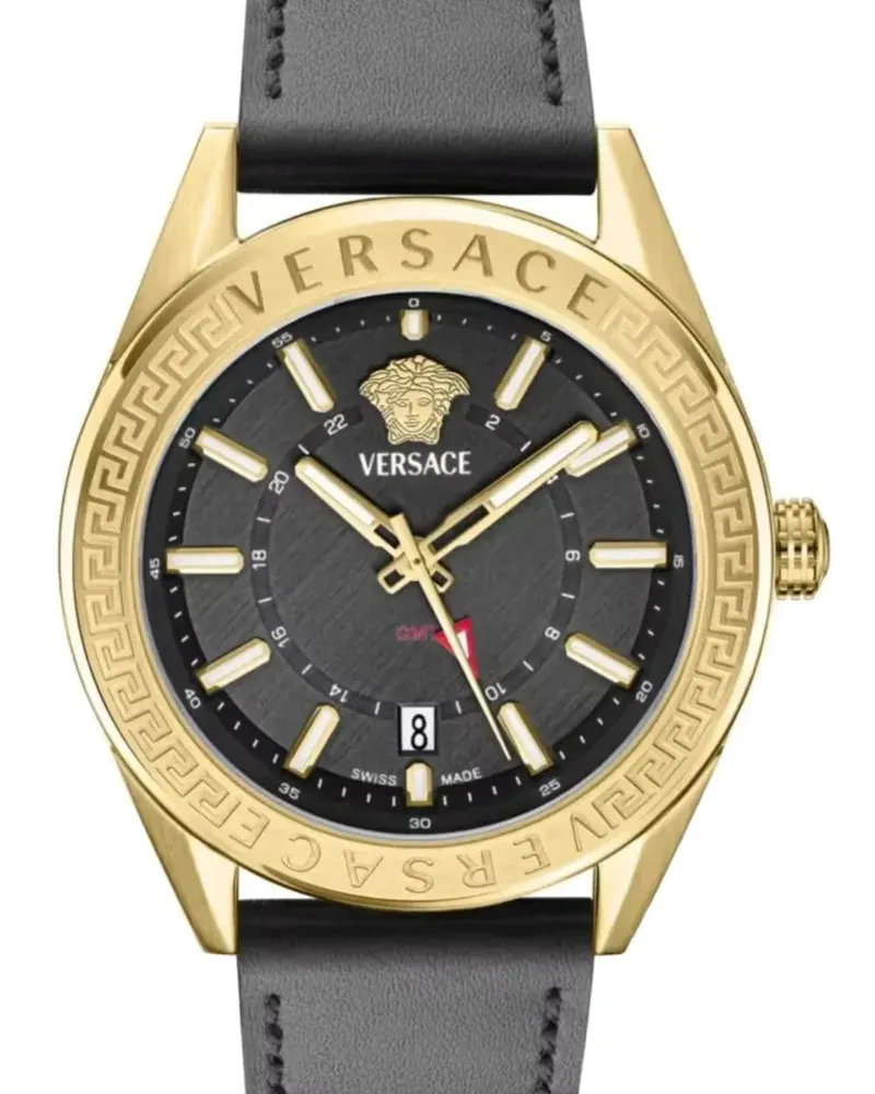 Versace V-Code Armbanduhr 42mm - Schwarz Schwarz