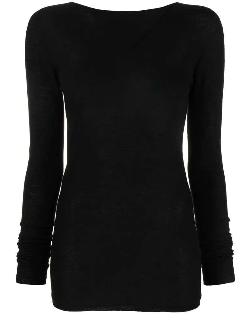Rick Owens Klassisches Langarmshirt - Schwarz Schwarz