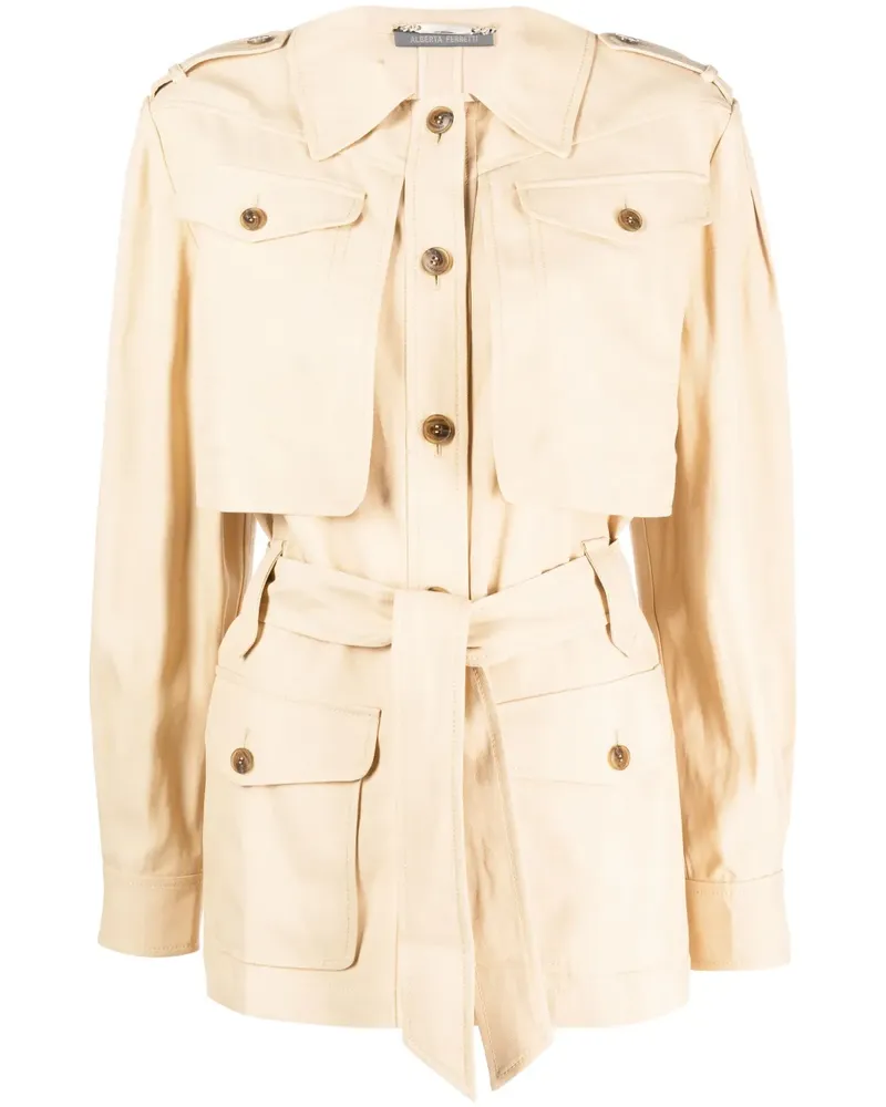 Alberta Ferretti Jacke mit Klappentaschen - Nude Nude