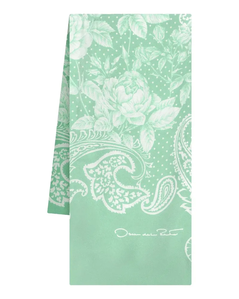 Oscar de la Renta paisley-print silk scarf - Grün Grün