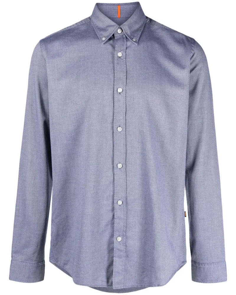 HUGO BOSS Hemd mit Jacquardmuster - Blau Blau