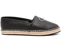 Espadrilles aus Leder - Schwarz