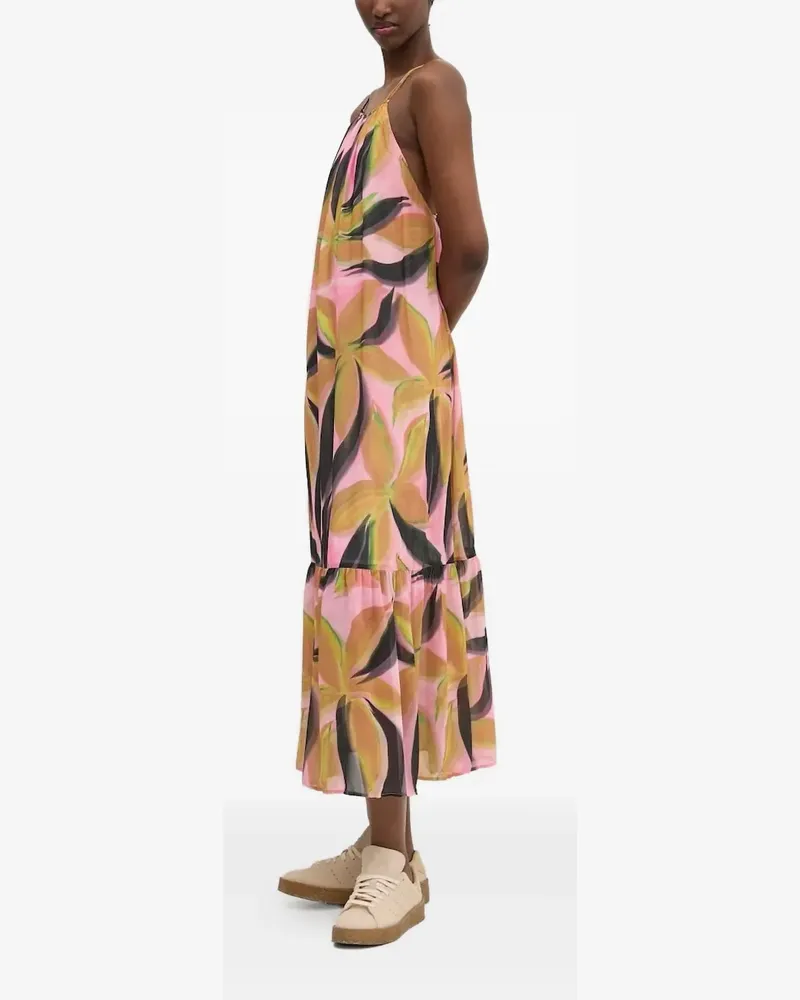 Desigual Gestuftes Kleid mit Blumen-Print - Rosa Rosa