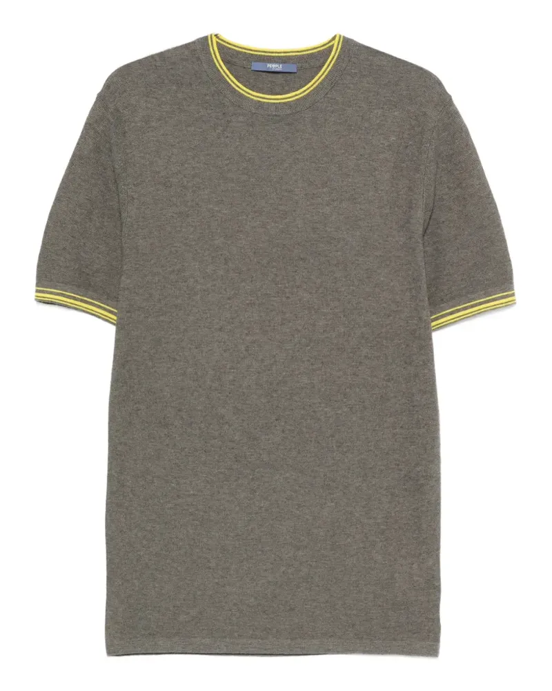 People of Shibuya contrast-trim T-shirt - Grau Grau