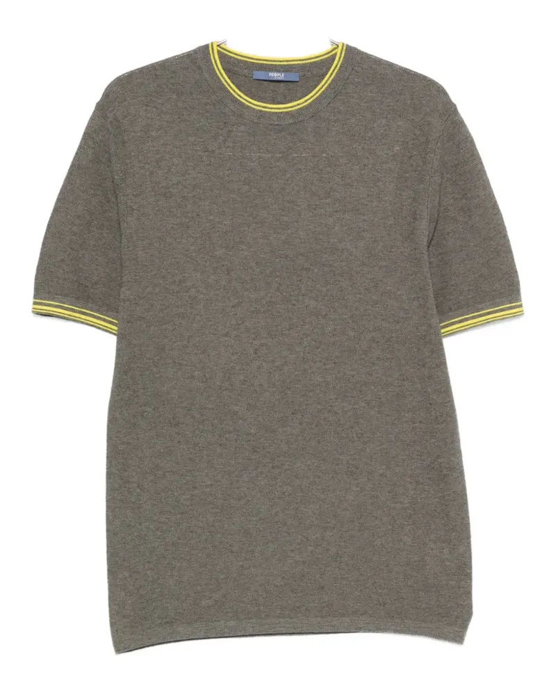 People of Shibuya contrast-trim T-shirt - Grau Grau