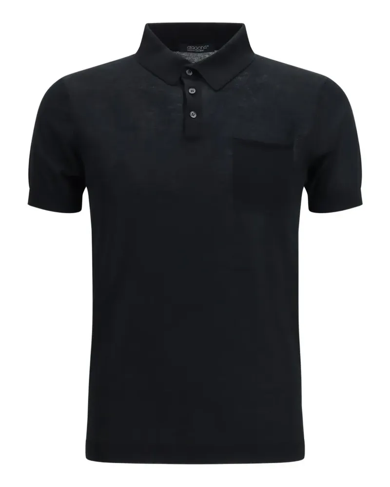 ARAGONA chest-pocket short-sleeve polo shirt - Schwarz Schwarz