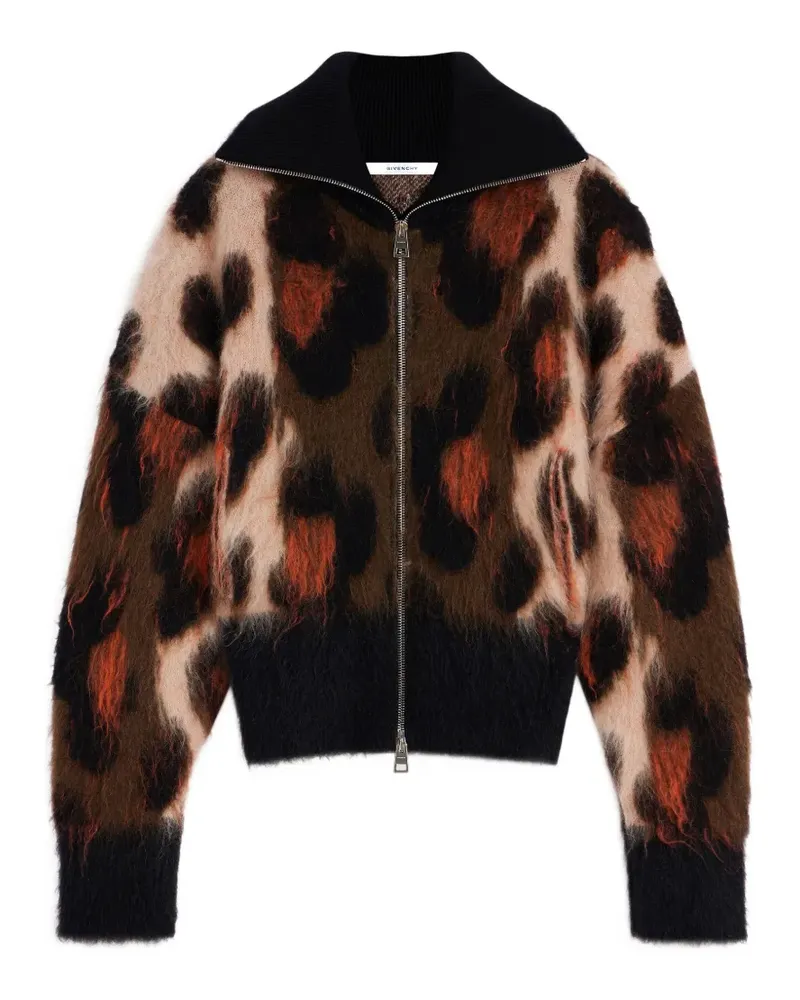 Givenchy Blouson aus gebürstetem Leopardenjacquard - Schwarz Schwarz