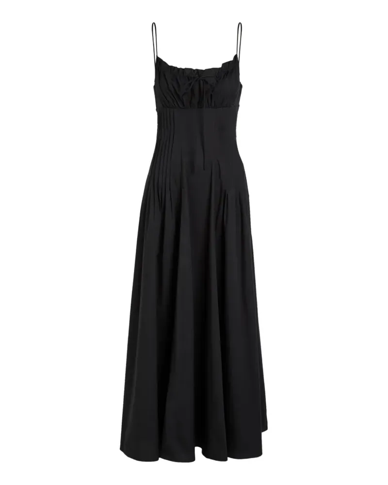 STAUD Margi Midikleid mit Biesen - Schwarz Schwarz