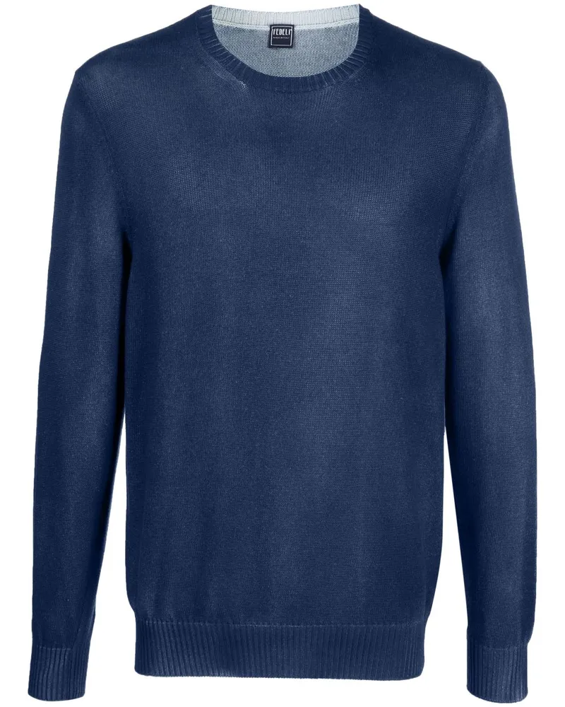 Fedeli Pullover mit rundem Ausschnitt - Blau Blau