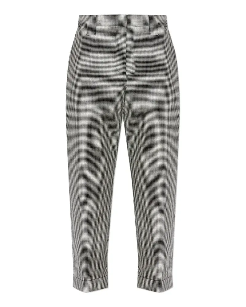 Versace Cropped-Hose mit Vichy-Karo - Schwarz Schwarz