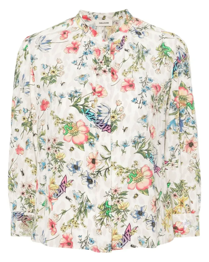Zadig & Voltaire Seidenbluse mit Blumen-Print - Nude Nude