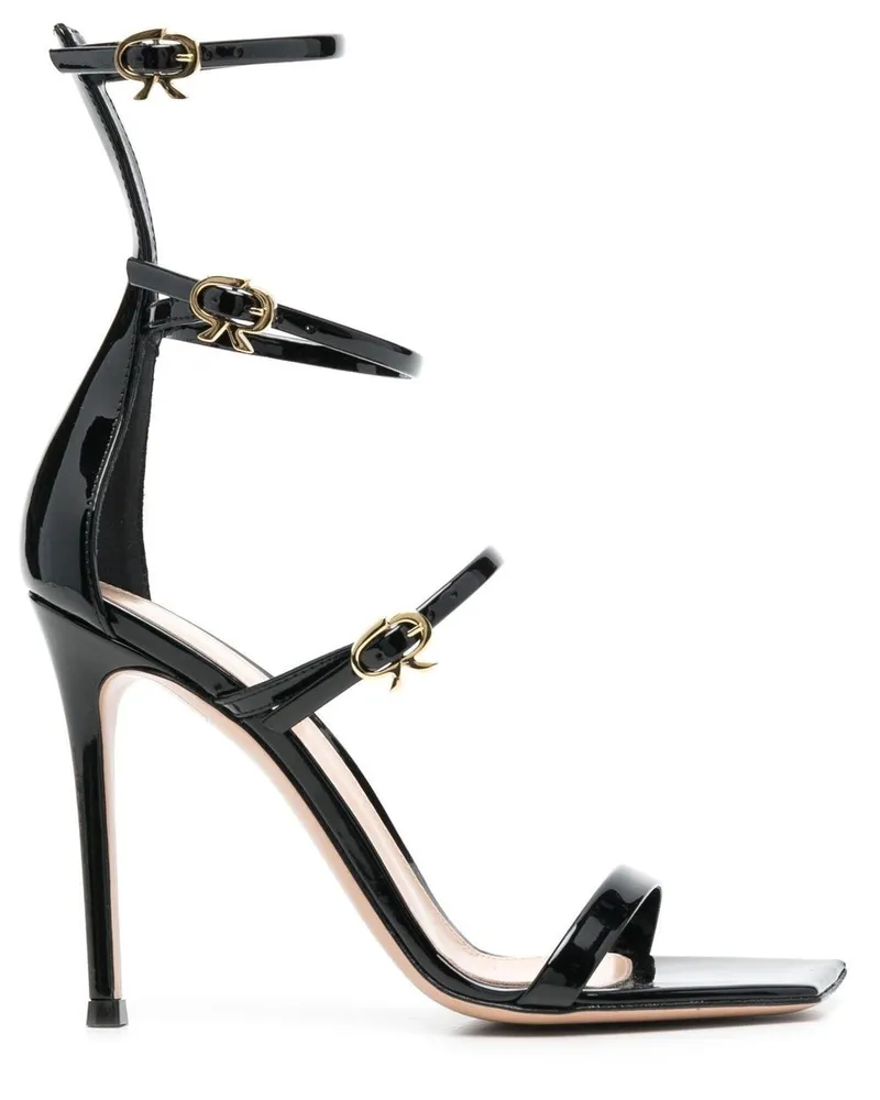 Gianvito Rossi Sandalen aus Leder 105mm - Schwarz Schwarz