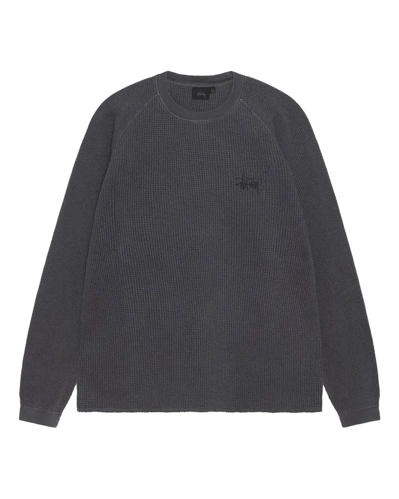 Stüssy T-Shirt mit Waffelstruktur - Schwarz Schwarz