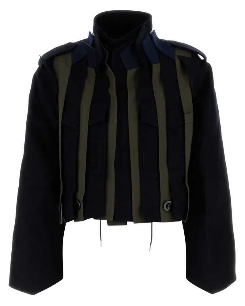 Sacai Bomberjacke mit Kontrasteinsätzen - Blau Blau