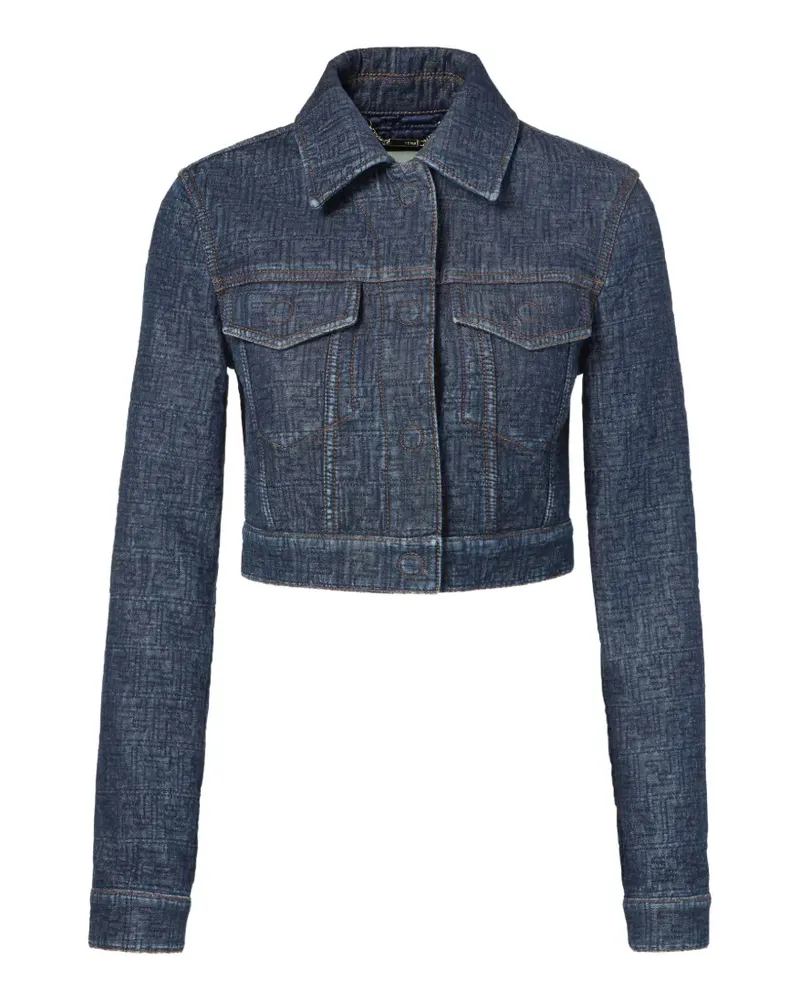 Fendi monogram crop jacket - Blau Blau