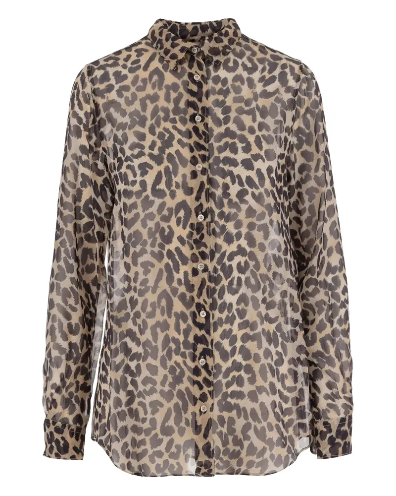 ASPESI Hemd mit Leoparden-Print - Braun Braun