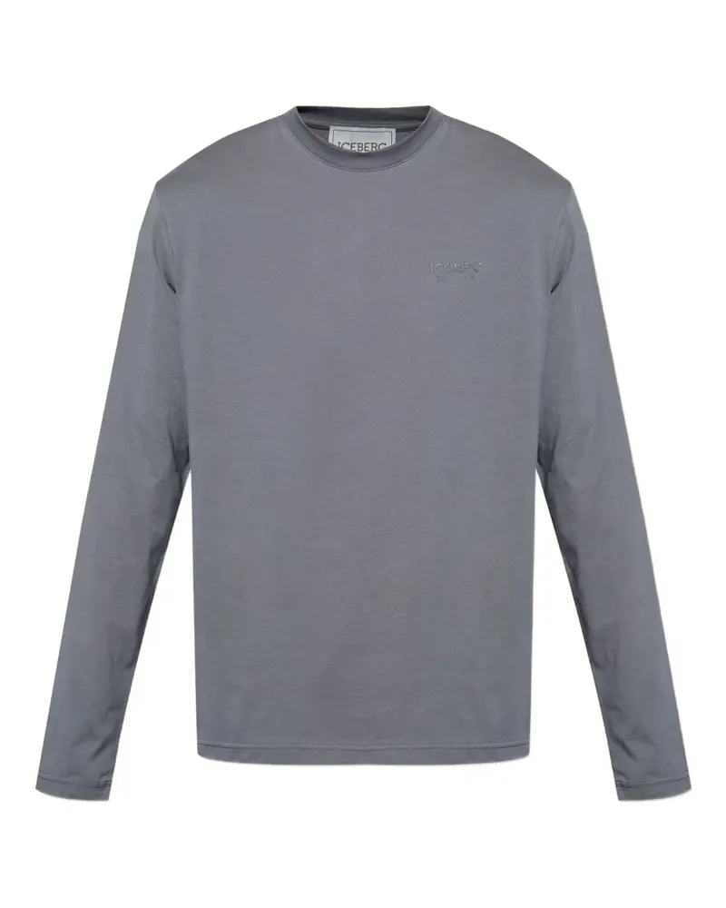 Iceberg Langarmshirt mit Logo-Stickerei - Grau Grau