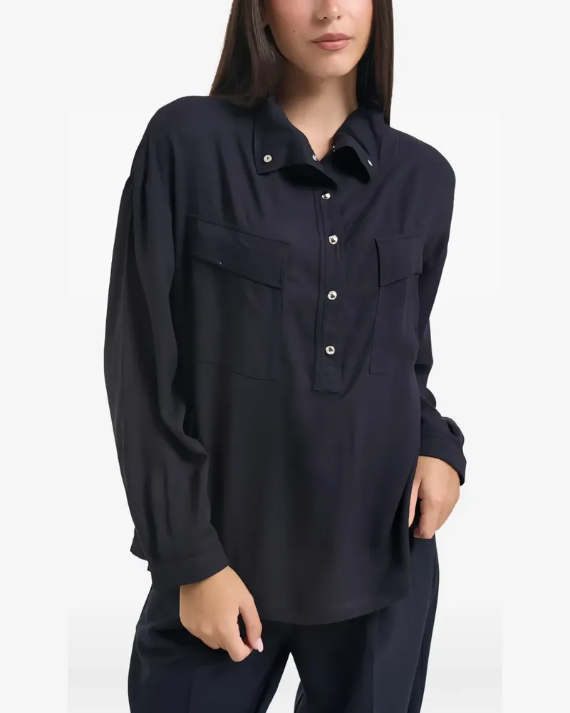 Pinko Bluse mit Taschen und Knöpfen - Blau Blau