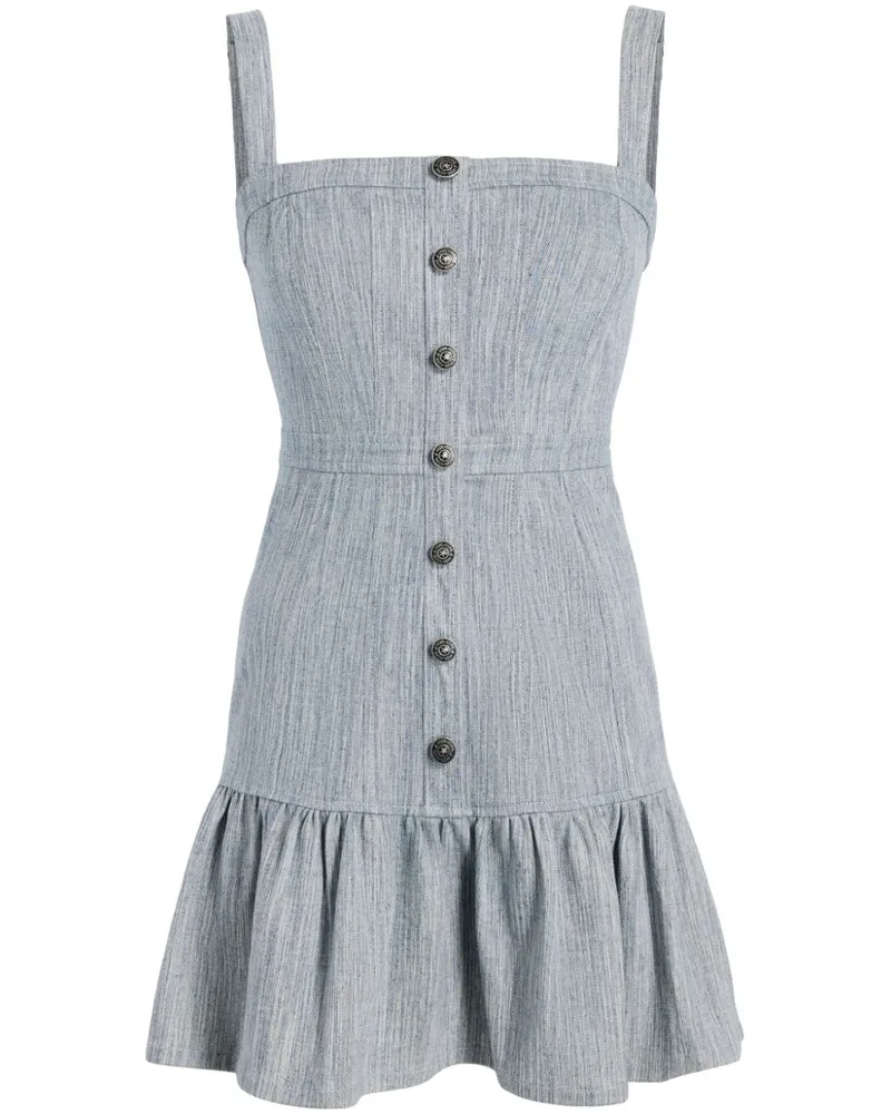 Cinq à Sept Meliertes Minikleid - Blau Blau