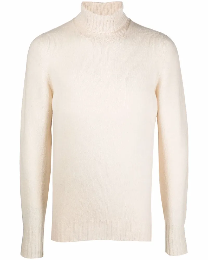 Drumohr  Pullover mit geripptem Rollkragen - Nude Nude