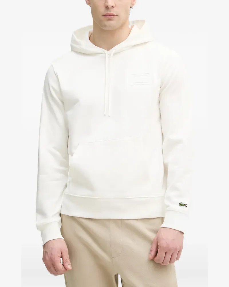 Lacoste logo-patch hoodie - Weiß Weiß