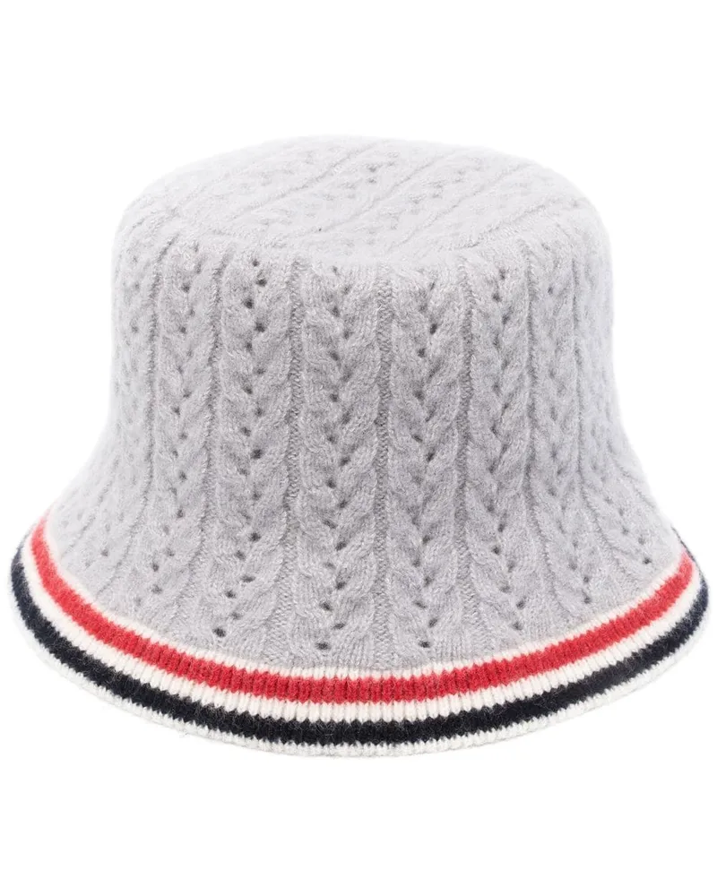 Thom Browne Fischerhut mit Zopfmuster - Grau Grau